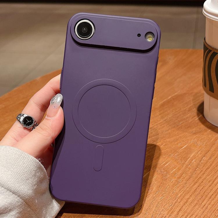 

For iPhone 17 Air Solid Color Liquid Silicone MagSafe Magnetic Phone Case(Dark Purple)