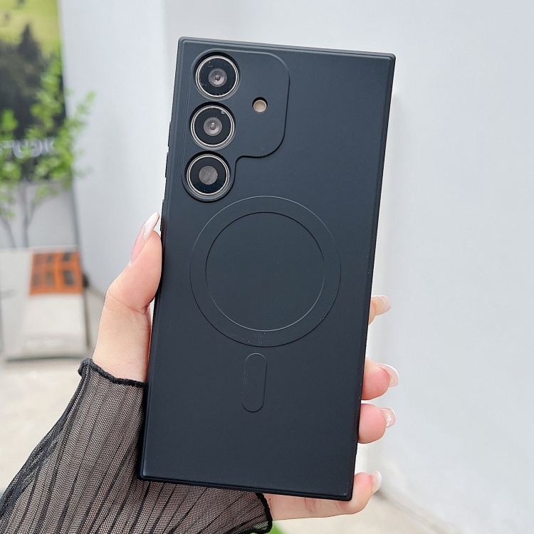 

For Samsung Galaxy S24+ 5G Solid Color Liquid Silicone MagSafe Magnetic Phone Case(Black)