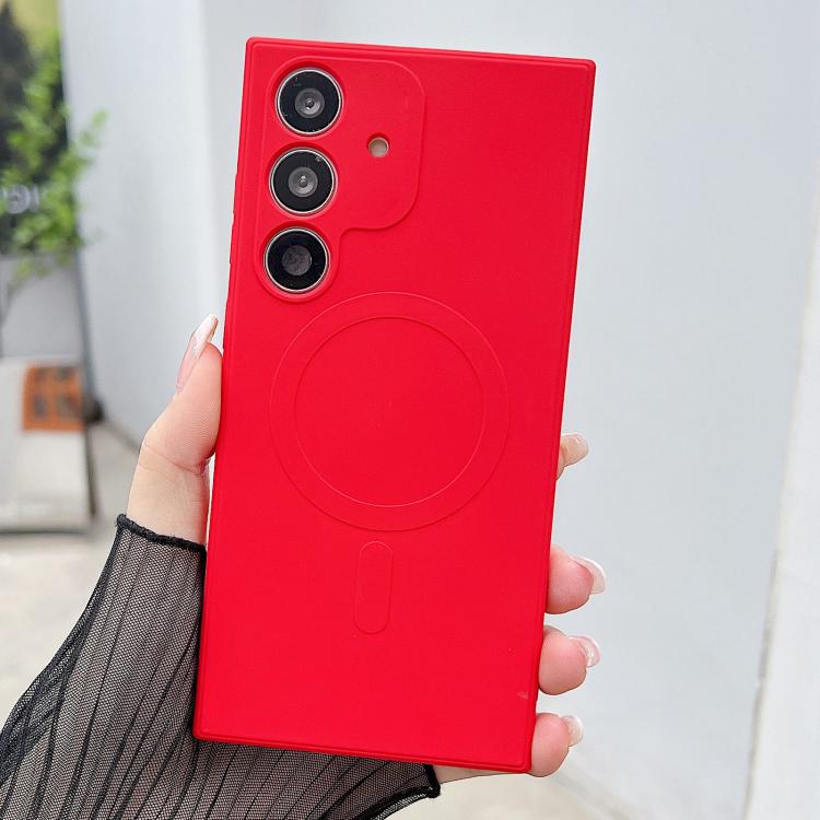 

For Samsung Galaxy S25+ 5G Solid Color Liquid Silicone MagSafe Magnetic Phone Case(Red)