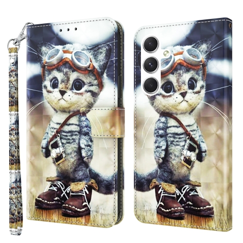 

For Samsung Galaxy A16 5G 3D Painted Leather Phone Case(Naughty Cat)