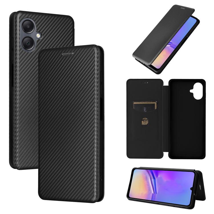 

For Samsung Galaxy A07 4G Carbon Fiber Texture Flip Leather Phone Case(Black)