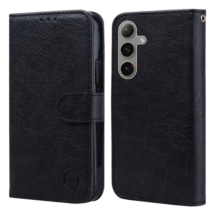 

For Samsung Galaxy S24 FE 5G Skin Feeling Oil Leather Texture PU + TPU Phone Case(Black)