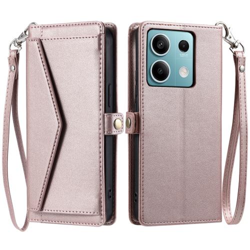 

For Motorola Edge 60 Fusion Wallet Multi-card Slot Leather Phone Case with Lanyard(Rose Gold)