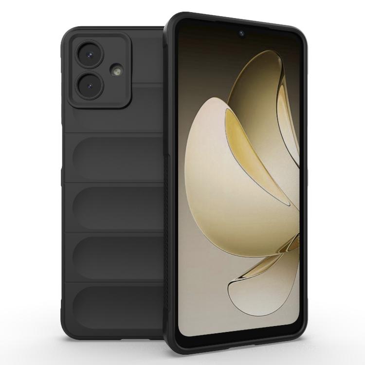 

For Samsung Galaxy A07 4G Magic Shield TPU + Flannel Phone Case(Black)