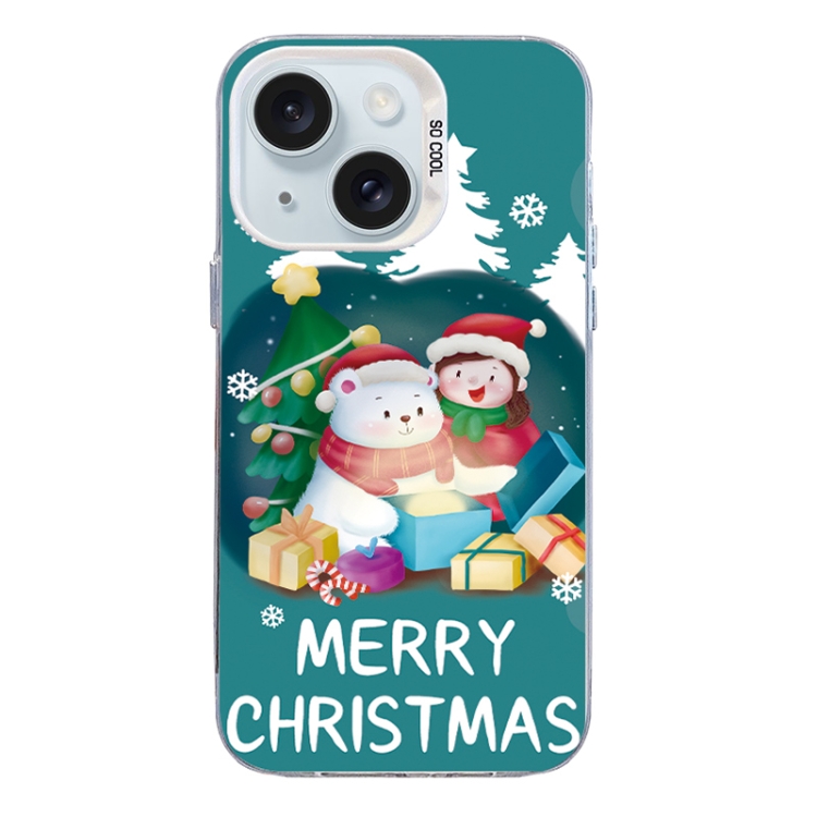 

For iPhone 14 Plus Christmas Series PC Full Coverage Pattern Phone Case(CW048 White)