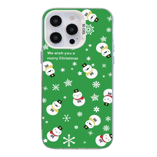 

For iPhone 14 Pro Christmas Series PC Full Coverage Pattern Phone Case(CW038 White)