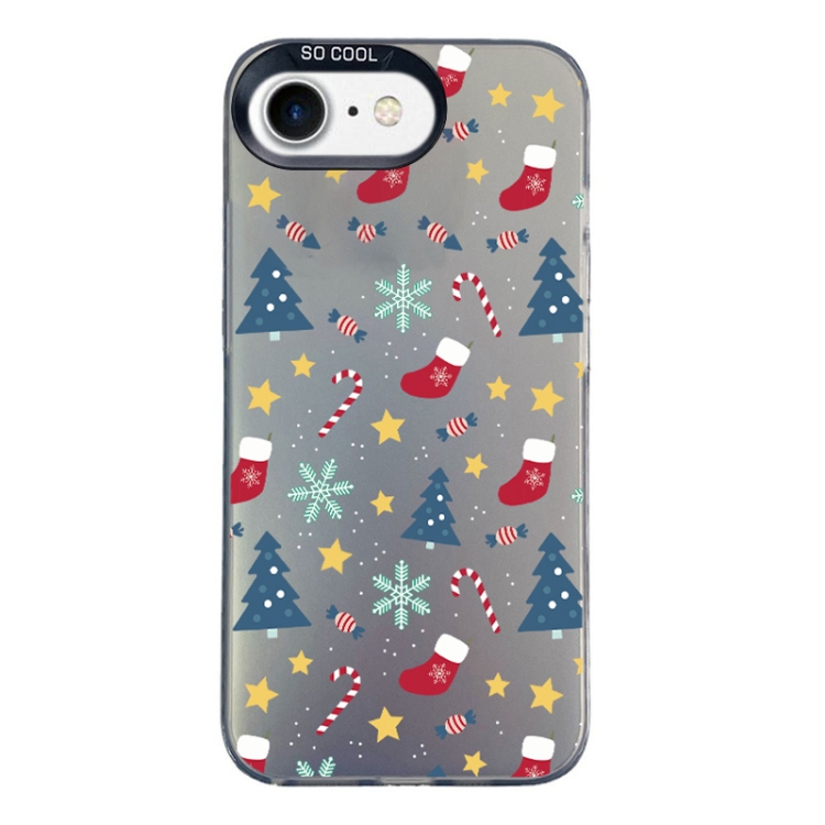 

For iPhone 7 / 8 / SE 2020 2022 Christmas Series PC Full Coverage Pattern Phone Case(CK036 Black)