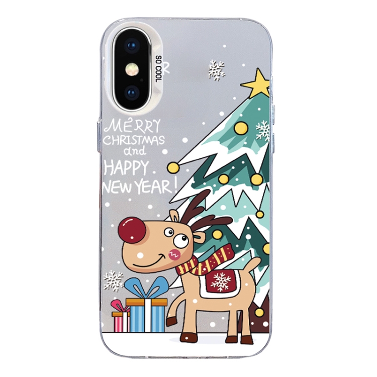 

For iPhone X / XS Christmas Series PC Full Coverage Pattern Phone Case(CW042 White)