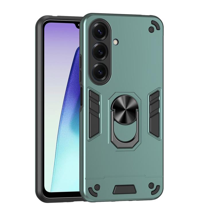 

For Samsung Galaxy S26 Pro 5G Shockproof Metal Ring Holder Phone Case(Green)