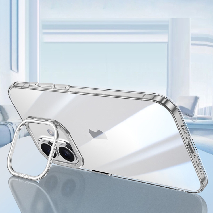 

For iPhone 16 SULADA PC + Aluminum Alloy Lens Holder Phone Case(Silver)