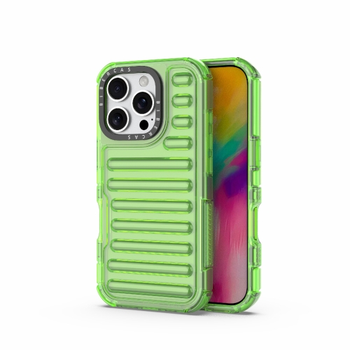 

For iPhone 16 Pro High Transparency TPU Hybrid PC Airbag Phone Case(Transparent Green)