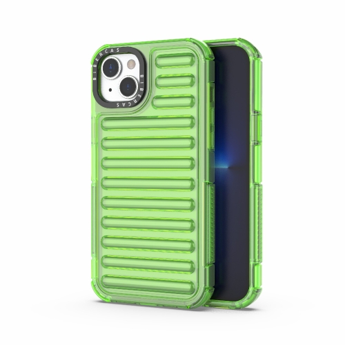 

For iPhone 14 Plus High Transparency TPU Hybrid PC Airbag Phone Case(Transparent Green)