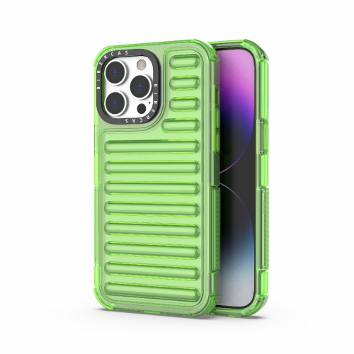 

For iPhone 14 Pro Max High Transparency TPU Hybrid PC Airbag Phone Case(Transparent Green)