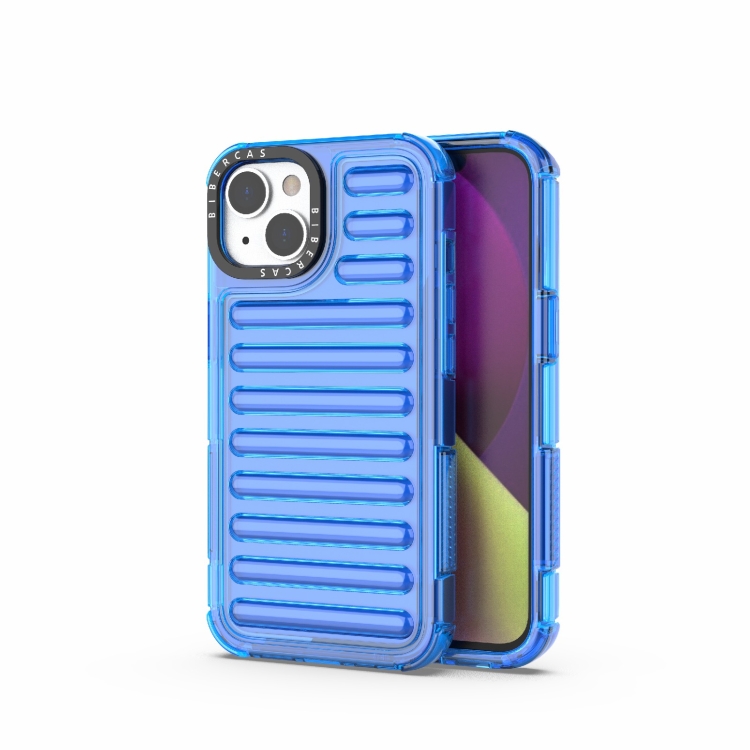 

For iPhone 13 High Transparency TPU Hybrid PC Airbag Phone Case(Transparent Blue)