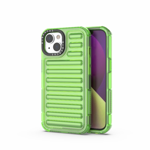 

For iPhone 13 High Transparency TPU Hybrid PC Airbag Phone Case(Transparent Green)