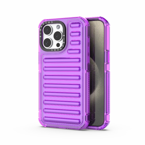 

For iPhone 15 Pro Max High Transparency TPU Hybrid PC Airbag Phone Case(Transparent Purple)