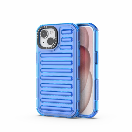 

For iPhone 15 High Transparency TPU Hybrid PC Airbag Phone Case(Transparent Blue)