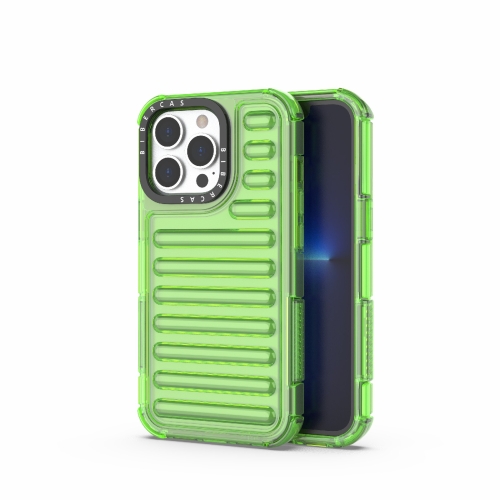 

For iPhone 13 Pro High Transparency TPU Hybrid PC Airbag Phone Case(Transparent Green)