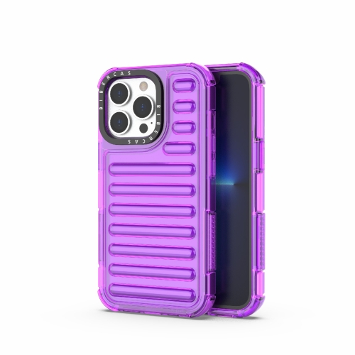 

For iPhone 13 Pro High Transparency TPU Hybrid PC Airbag Phone Case(Transparent Purple)