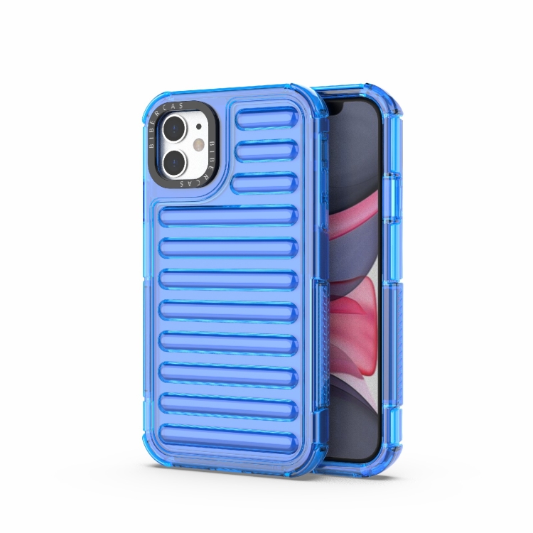 

For iPhone 11 High Transparency TPU Hybrid PC Airbag Phone Case(Transparent Blue)