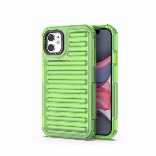 

For iPhone 11 High Transparency TPU Hybrid PC Airbag Phone Case(Transparent Green)