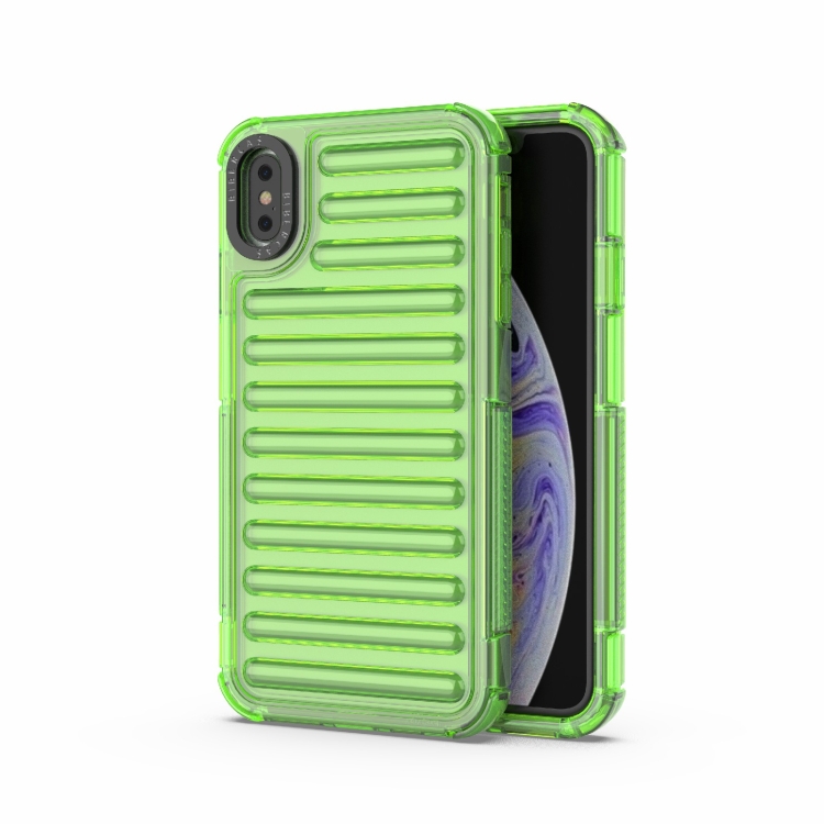 

For iPhone XS Max High Transparency TPU Hybrid PC Airbag Phone Case(Transparent Green)
