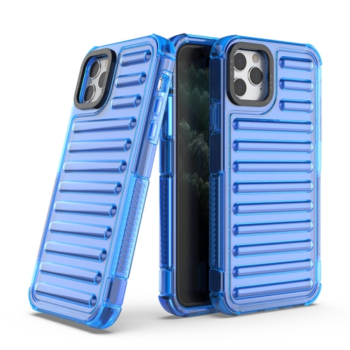 

For iPhone 11 Pro Max High Transparency TPU Hybrid PC Airbag Phone Case(Transparent Blue)