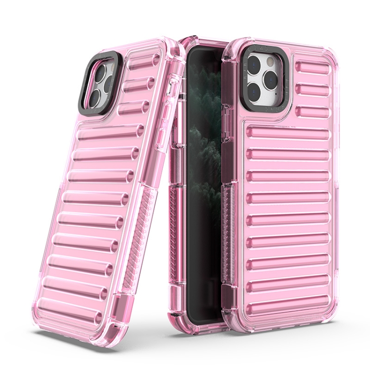 

For iPhone 11 Pro Max High Transparency TPU Hybrid PC Airbag Phone Case(Pink)