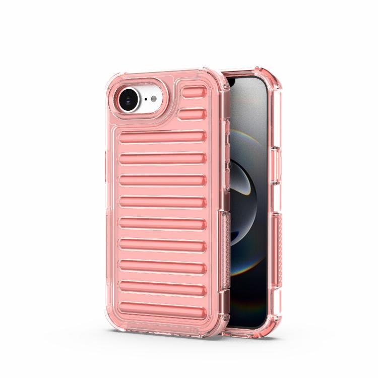 

For iPhone 17e / 16e High Transparency TPU Hybrid PC Airbag Phone Case(Peach Red)