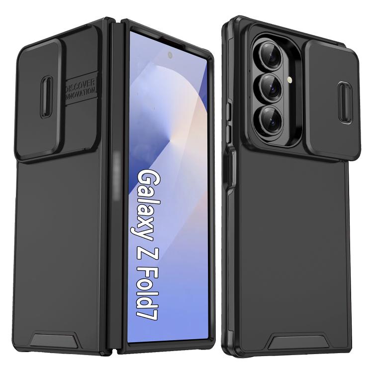 

For Samsung Galaxy Z Flip7 Sliding Camshield TPU + PC Phone Case(Black)