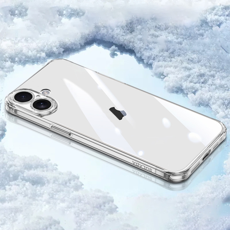 

For iPhone 16 SULADA TPU Frame Tempered Glass Transparent Phone Case(White)