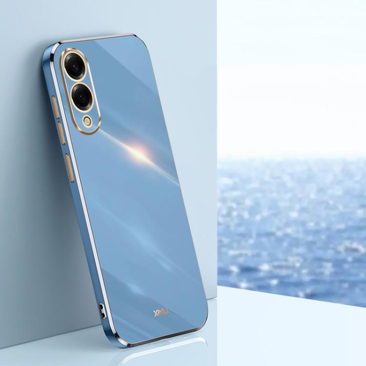 For Samsung Galaxy S25 Edge 5G XINLI Straight Edge 6D Electroplate TPU Phone Case(Celestial Blue)