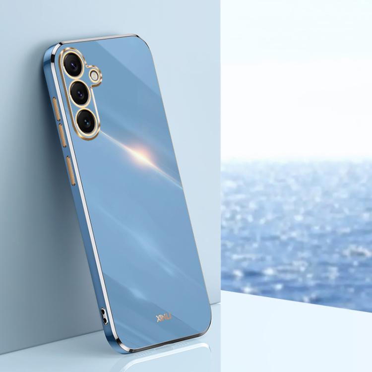 

For Samsung Galaxy S25 FE 5G XINLI Straight Edge 6D Electroplate TPU Phone Case(Celestial Blue)