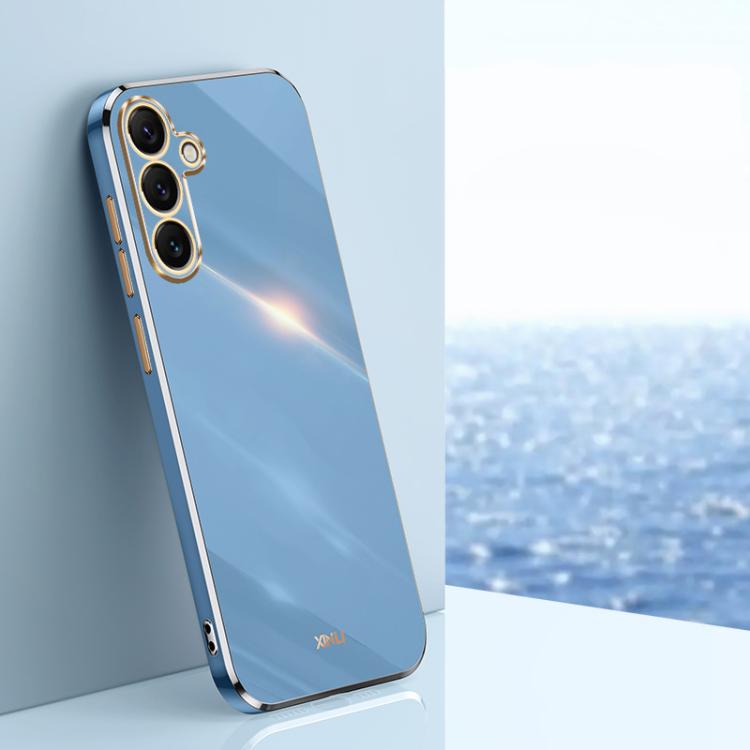 

For Samsung Galaxy S26 5G XINLI Straight Edge 6D Electroplate TPU Phone Case(Celestial Blue)