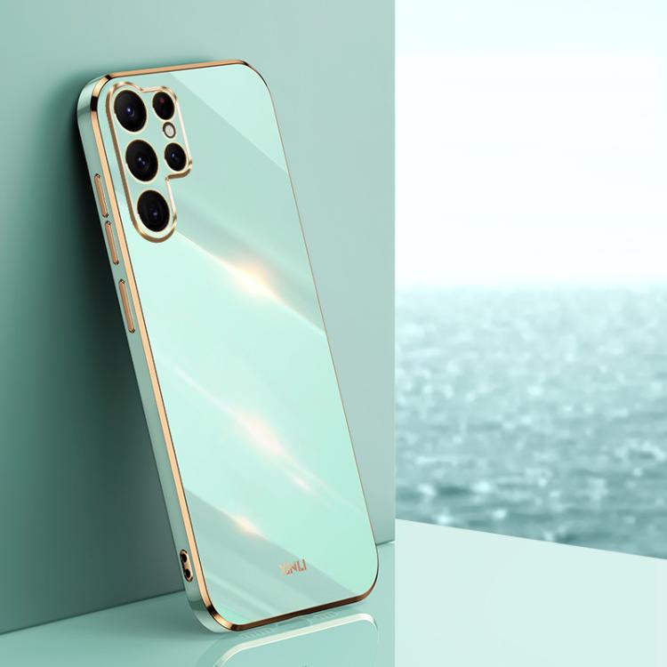 For Samsung Galaxy S26 Ultra 5G XINLI Straight Edge 6D Electroplate TPU Phone Case(Mint Green)