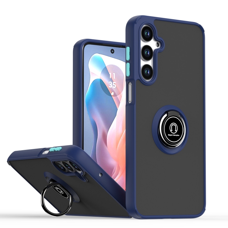 

For Samsung Galaxy A16 5G Q Shadow 1 Series TPU + PC Phone Case with Ring(Royal Blue)