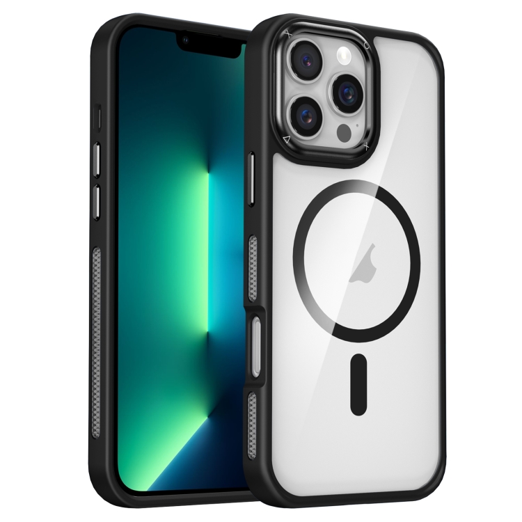 

For iPhone 13 Pro Breathable Skin Feel Transparent MagSafe Magnetic Phone Case(Black)