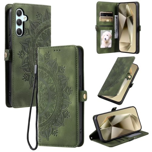 

For Samsung Galaxy A16 5G Skin Feel Totem Embossed Leather Phone Case(Deep Green)