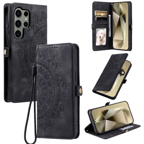 

For Samsung Galaxy S24 Ultra 5G Skin Feel Totem Embossed Leather Phone Case(Black)