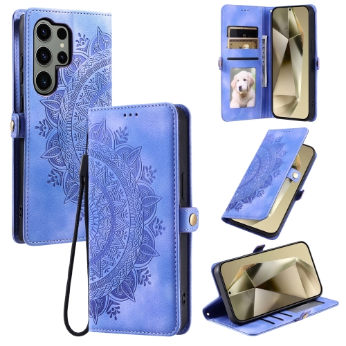 

For Samsung Galaxy S23 Ultra 5G Skin Feel Totem Embossed Leather Phone Case(Purple)