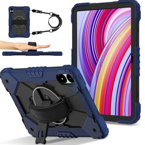 

For Xiaomi Redmi Pad Pro 12.1 Contrast Color Robot Silicone Hybrid PC Tablet Case(Navy Black)