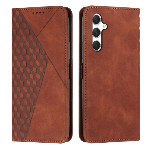 

For Samsung Galaxy A56 5G Diamond Splicing Skin Feel Magnetic Leather Phone Case(Brown)