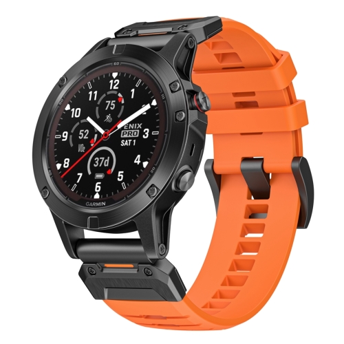 

For Garmin Fenix 7X Fluororubber Quick Release Watch Band(Orange)