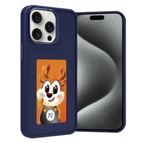 

For iPhone 15 Pro Max Four-Color E-ink Screen NFC DIY Phone Case(Blue)