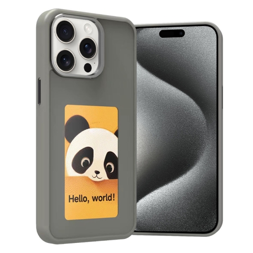 

For iPhone 15 Pro Four-Color E-ink Screen NFC DIY Phone Case(Grey)
