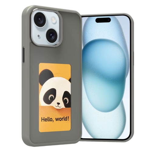 

For iPhone 15 Four-Color E-ink Screen NFC DIY Phone Case(Grey)