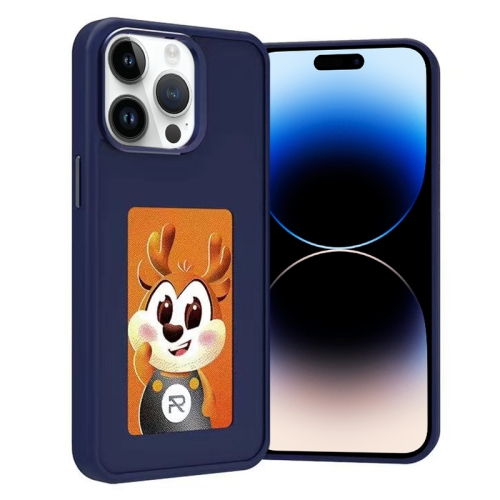 

For iPhone 14 Pro Max Four-Color E-ink Screen NFC DIY Phone Case(Blue)