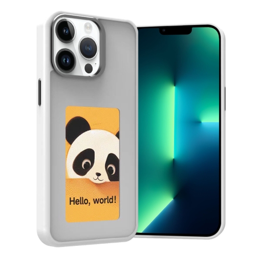 

For iPhone 13 Pro Max Four-Color E-ink Screen NFC DIY Phone Case(White)