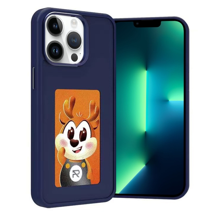 

For iPhone 13 Pro Max Four-Color E-ink Screen NFC DIY Phone Case(Blue)