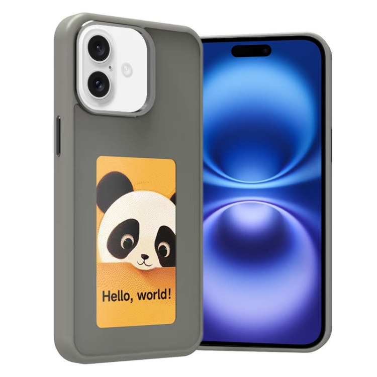 

For iPhone 16 Four-Color E-ink Screen NFC DIY Phone Case(Grey)